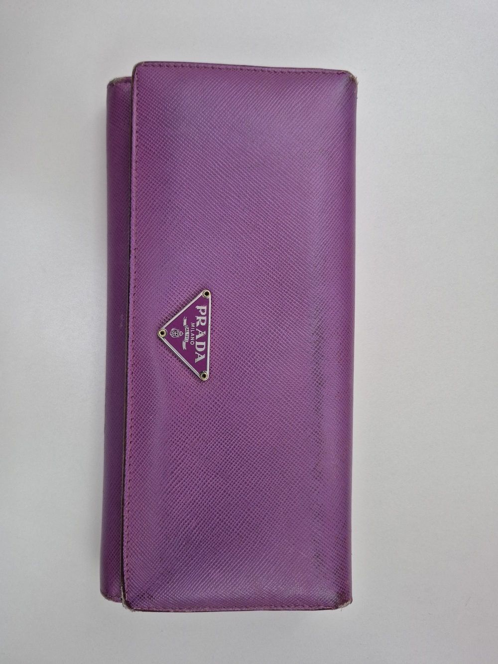 Prada Purple Saffiano Leather Wallet - Women's Long Clutch